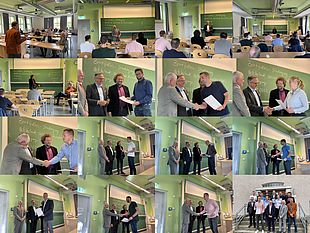 Die ersten Absolventen des neuen Zertifikatskurses Netztechnik und Netzbetrieb Fernwärme an der Hochschule Nordhausen haben am 16. September ihre Abschlusszertifikate erhalten. (Fotos: Prof. Dr.-Ing. Frank Wiese) Die ersten Absolventen des neuen Zertifikatskurses Netztechnik und Netzbetrieb Fernwärme an der Hochschule Nordhausen haben am 16. September ihre Abschlusszertifikate erhalten. (Fotos: Prof. Dr.-Ing. Frank Wiese)