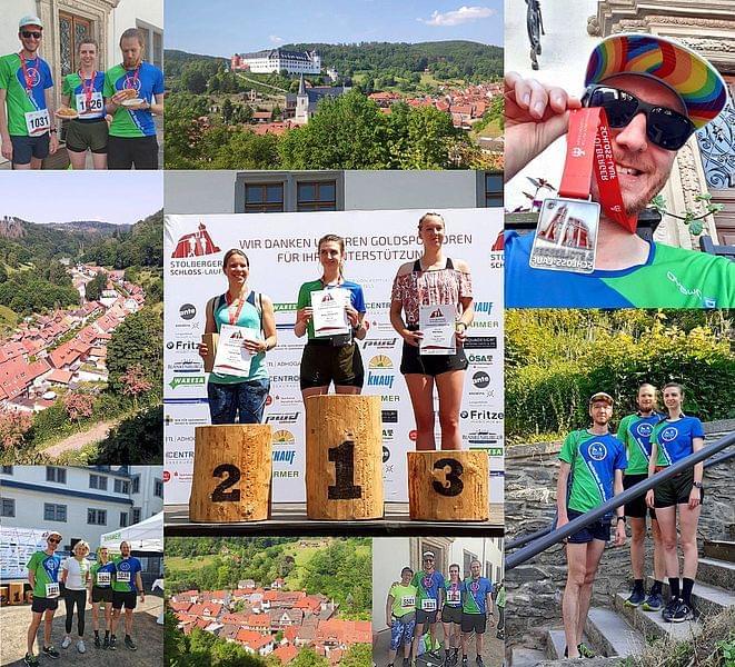 Collage aus neun Fotos vom Schlosslauf