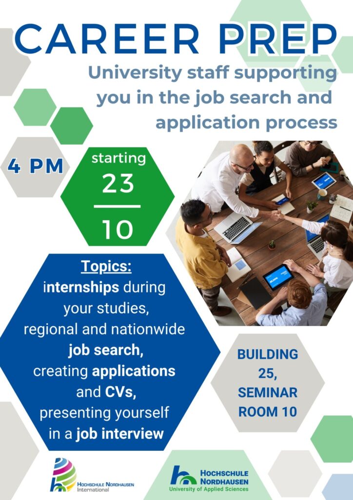 Plakat zur Veranstaltungsreihe Career Prep - alle Infos im Text