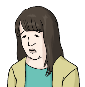 Eine Frau ist traurig. Sie fühlt sich schlecht.