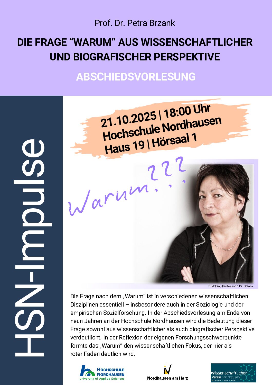 Plakat Impulse 21.10.2025 Prof. Brzank