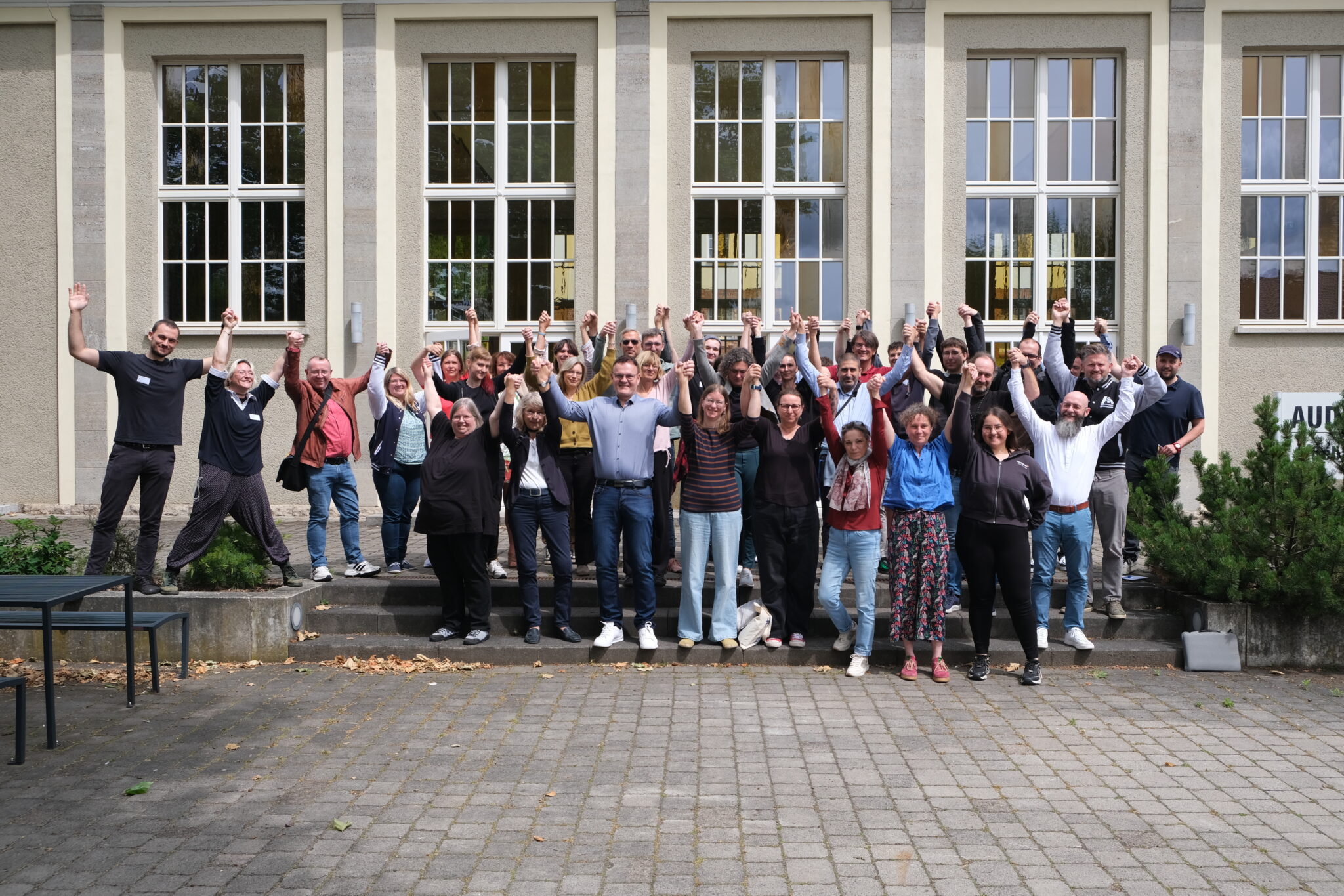 Group photo of happy people