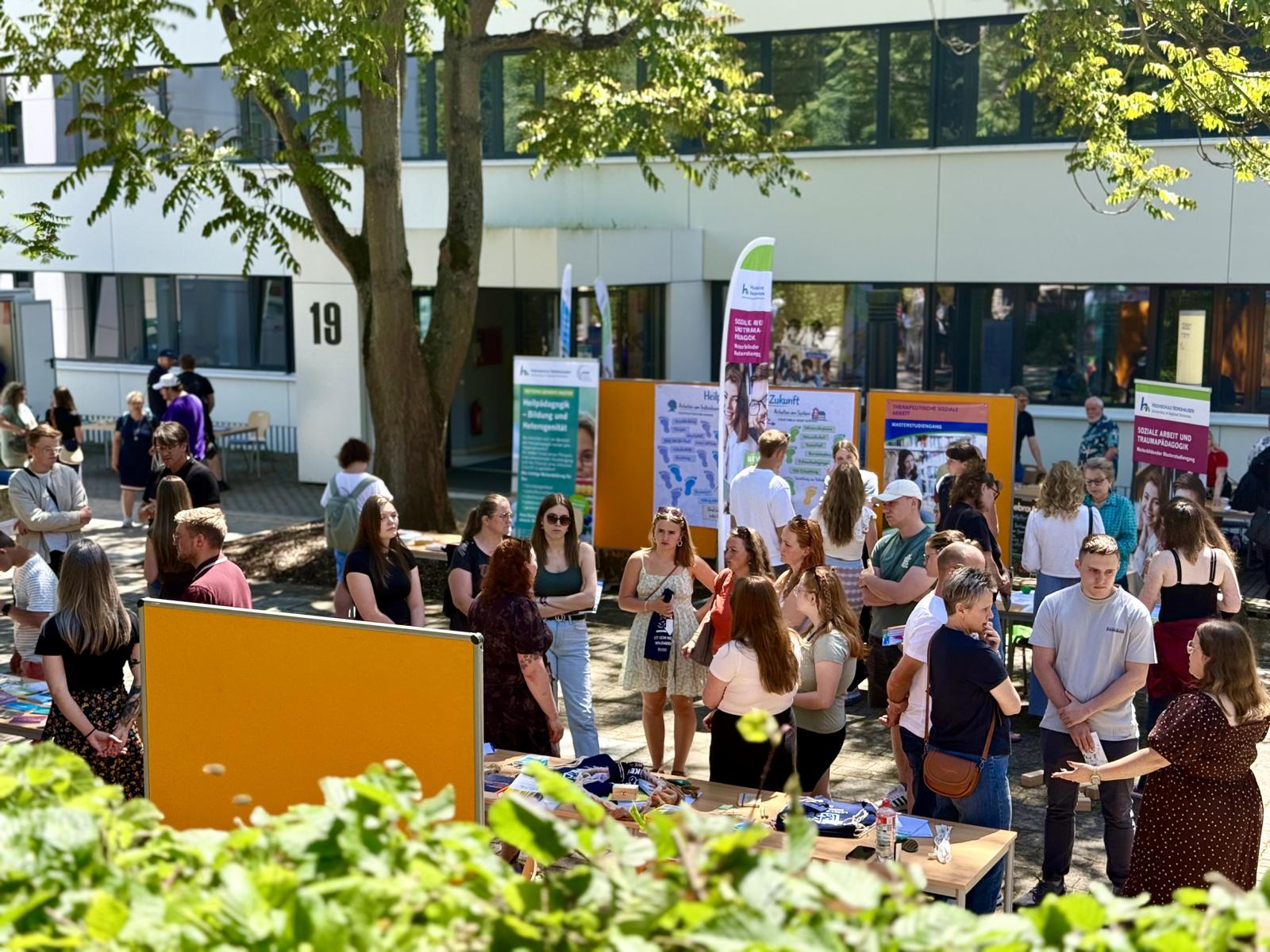 People at an information event